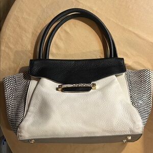 EUC VINCE CAMUTO Julie Satchel Elegant Black and White Women's Handbag